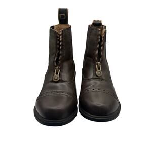 Dublin Altitude Brown Leather Ankle Boots Size 13 Zip Closure Brogue Detailing